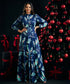 Front Buttoned Printed Chiffon Dress